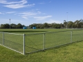 Horizontal view of an empty sports oval